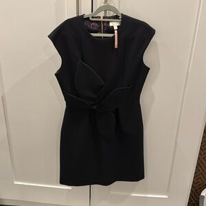 Ted Baker crew neck mini black dress in Size 3 with floral design